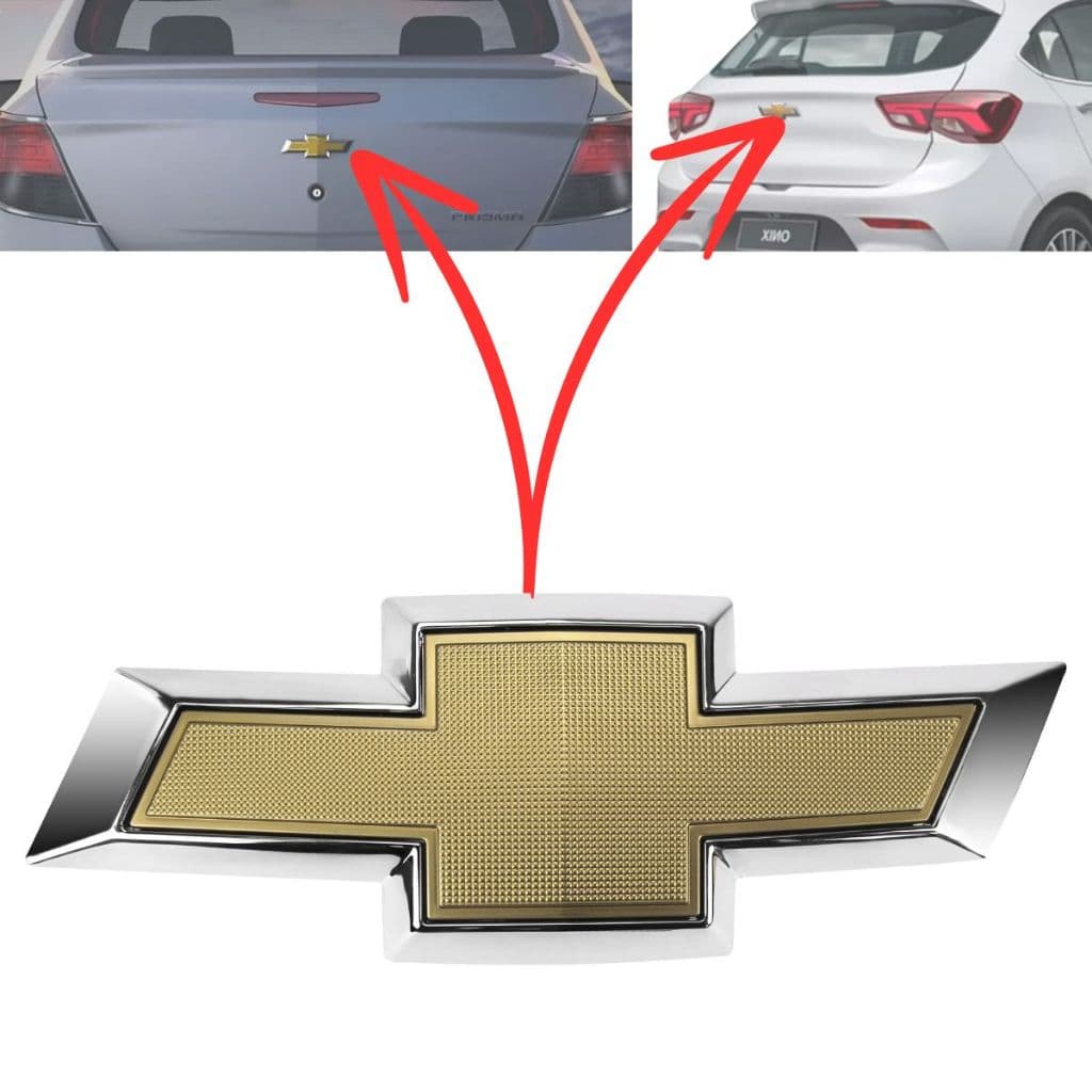 Emblema para Porta Mala Gravata Onix 2012 a 2019  Prisma 2013 a 2019 Dourada ou Preto