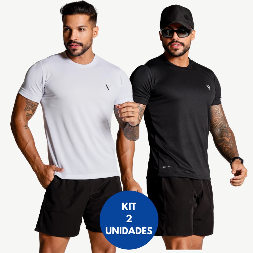 Kit 2 Camiseta Dry Fit Comfort Masculina Academia CrossFit Treino