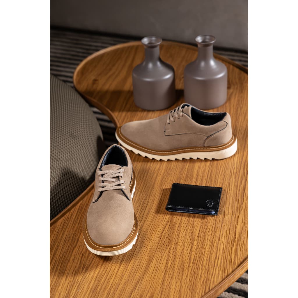 Sapato Social Oxford Nicolau Confortável Masculino Social Brogue + Carteira Moderno Dia Dia Dia dos Pais