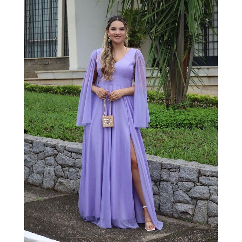 Vestidos capas com fenda lateral para Casamentos, Convidadas, Aniversários e Formaturas