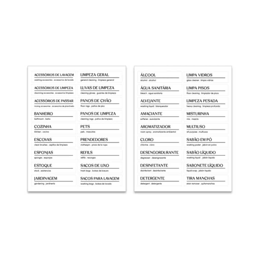 Etiquetas Adesivas para Lavanderia - Branco - OU