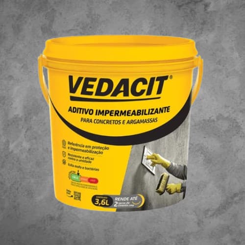 Vedacit Aditivo Impermeabilizante  3,6 Litros Argamassa Concreto Massa