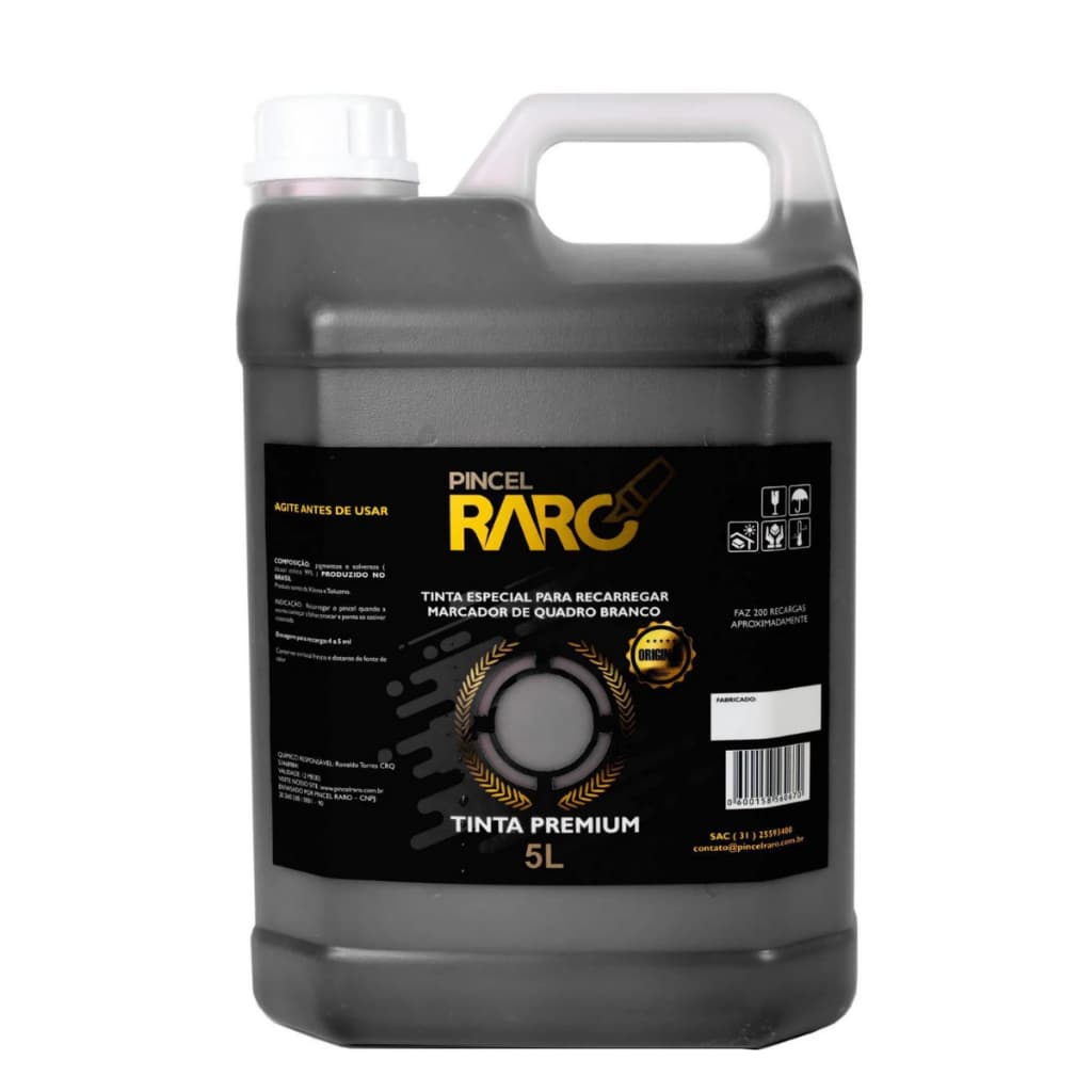 Tinta para pincel de quadro branco 5 Litros - Preto