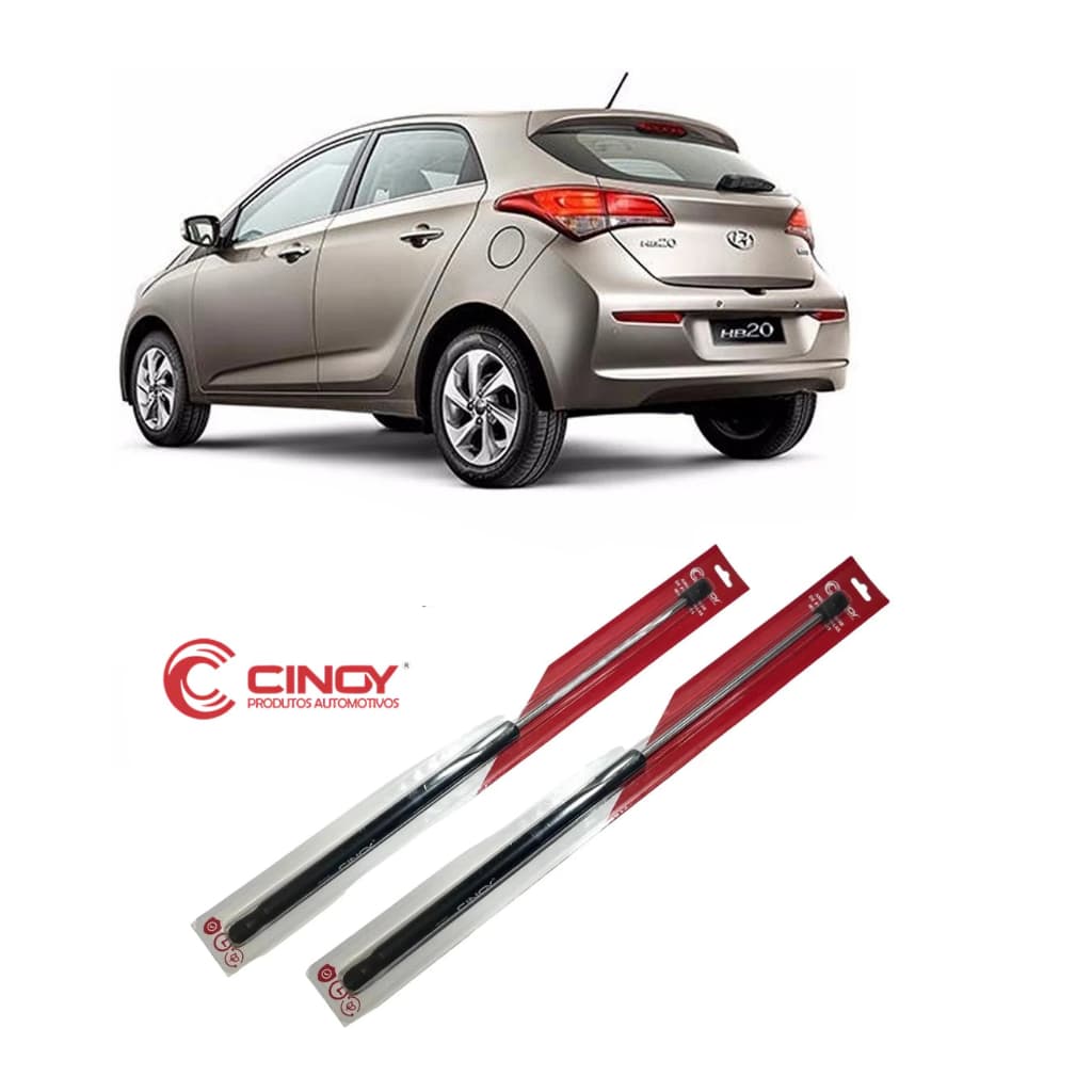 Par Amortecedor de Porta Mala Traseiro Hb20 Hatch 2013 2014 2015 2016 2017 2018 2019 Tampa Cinoy