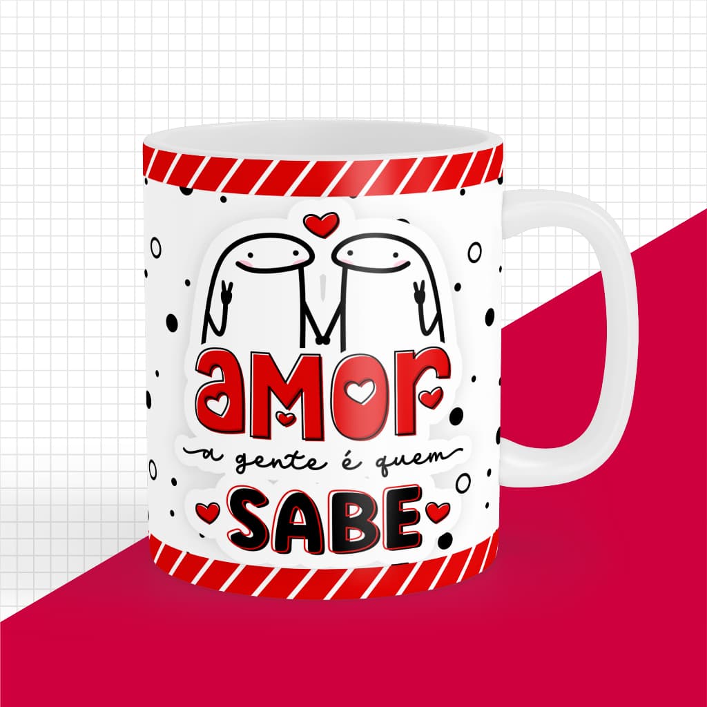 Caneca Flork Bento Presente de dia dos namorados Frase Amor a gente quem sabe