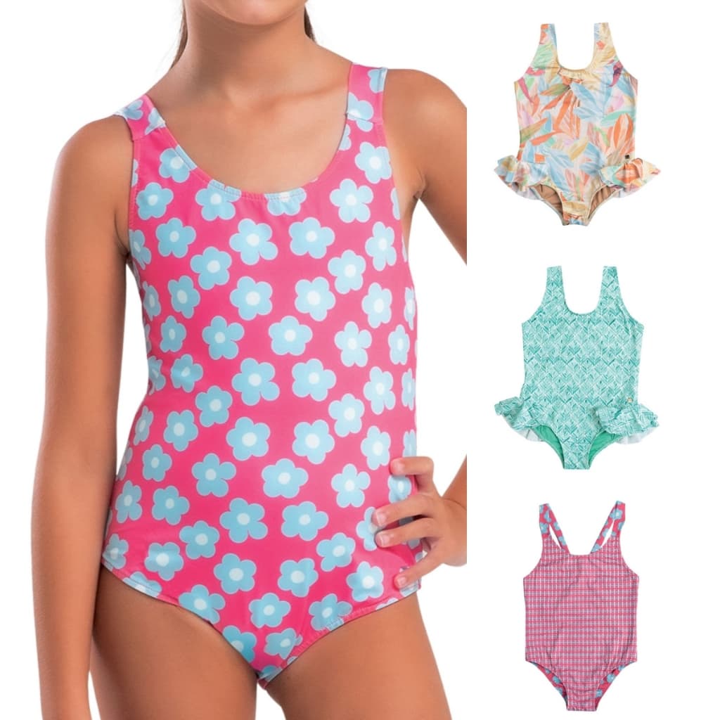 Maiô Infantil Mash UV50+ Babadinhos Menina Bebê Biquíni Praia Piscina