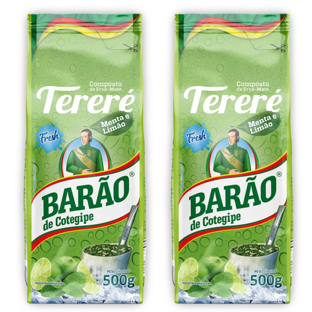 Kit 2 Erva Mate Tereré Barão De Cotegipe Menta E Limão Fresh 500g