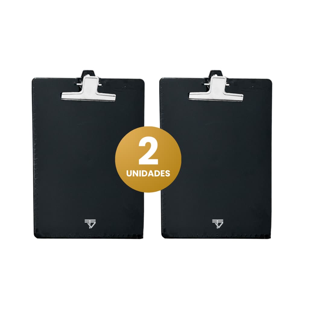 Kit 2 Prancheta Acrílica Ofício Super Metal Preto Novacril