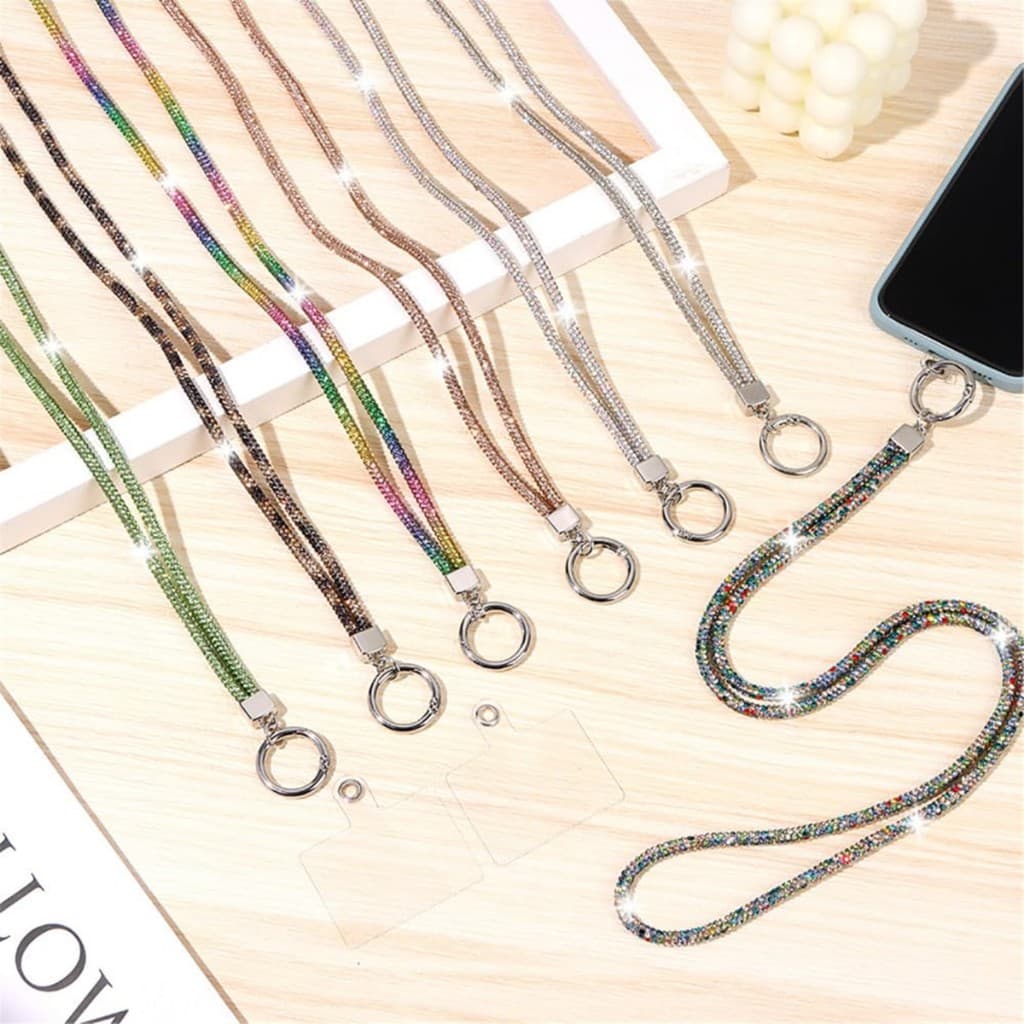 Cordão Alça Anti Perda Para Celular Strass Brilhante Cristal