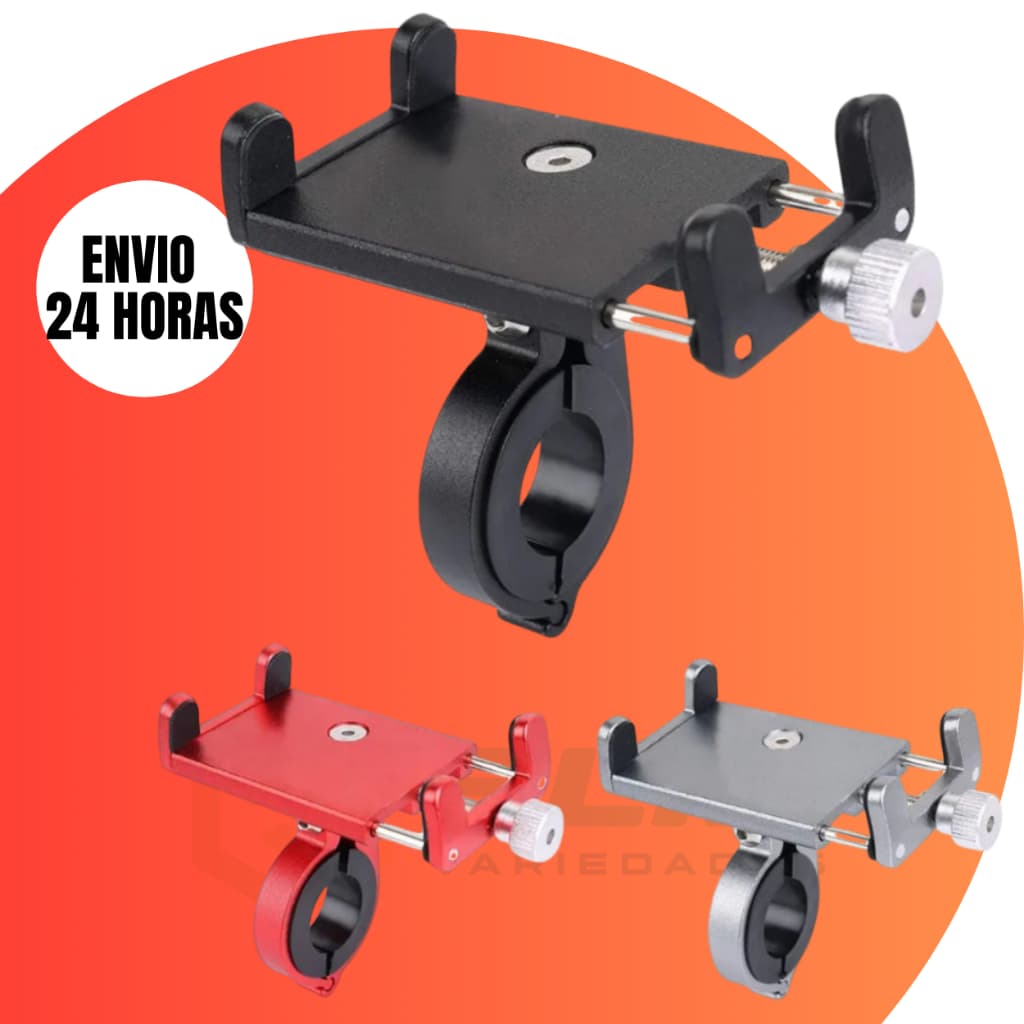 Suporte Celular GPS Motor e bike Em Alumínio Trava Anti Queda Motoboy