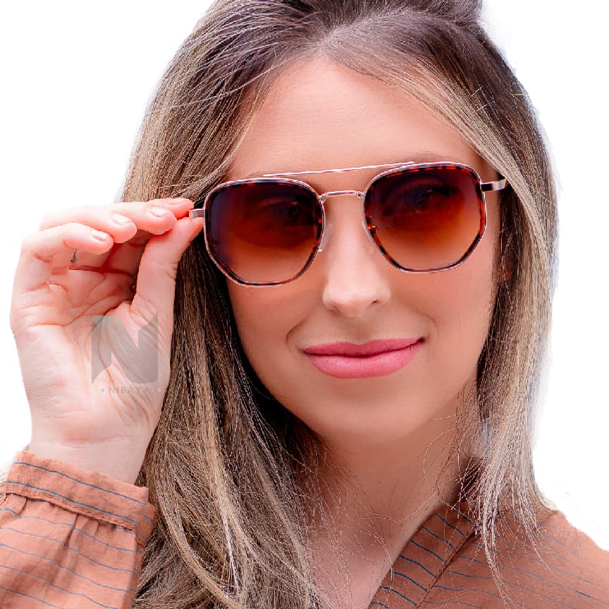 Óculos de Sol Retrô Hexagonal Masculino e Feminino - Estilo Vintage com Proteção UV400