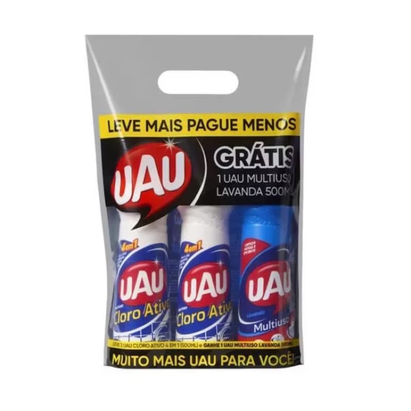 Kit Limpador 2 Cloro Ativo + Lavanda 500ml Uau Pack Limpeza