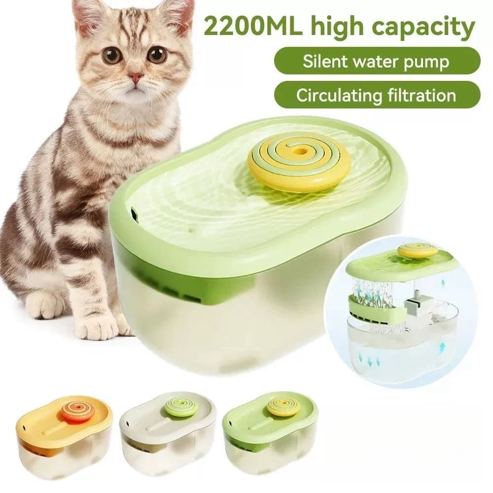 Fonte De Água Para Gatos Ultra Silenciosa 2.2L Bebedouro Elétrico De Alta Capacidade -Z1