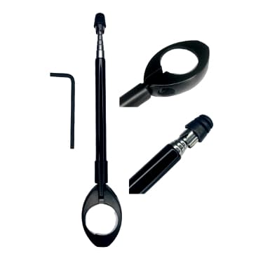 Antena corta linha de pipa prata ou preto em aço inox com 6 estágios para moto bicicleta motocicleta