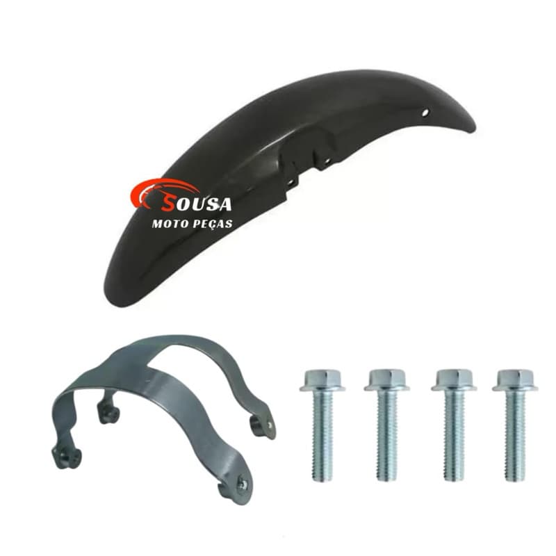 paralama dianteiro fan 125 ano 2000 a 2013 preto + suporte + parafusos