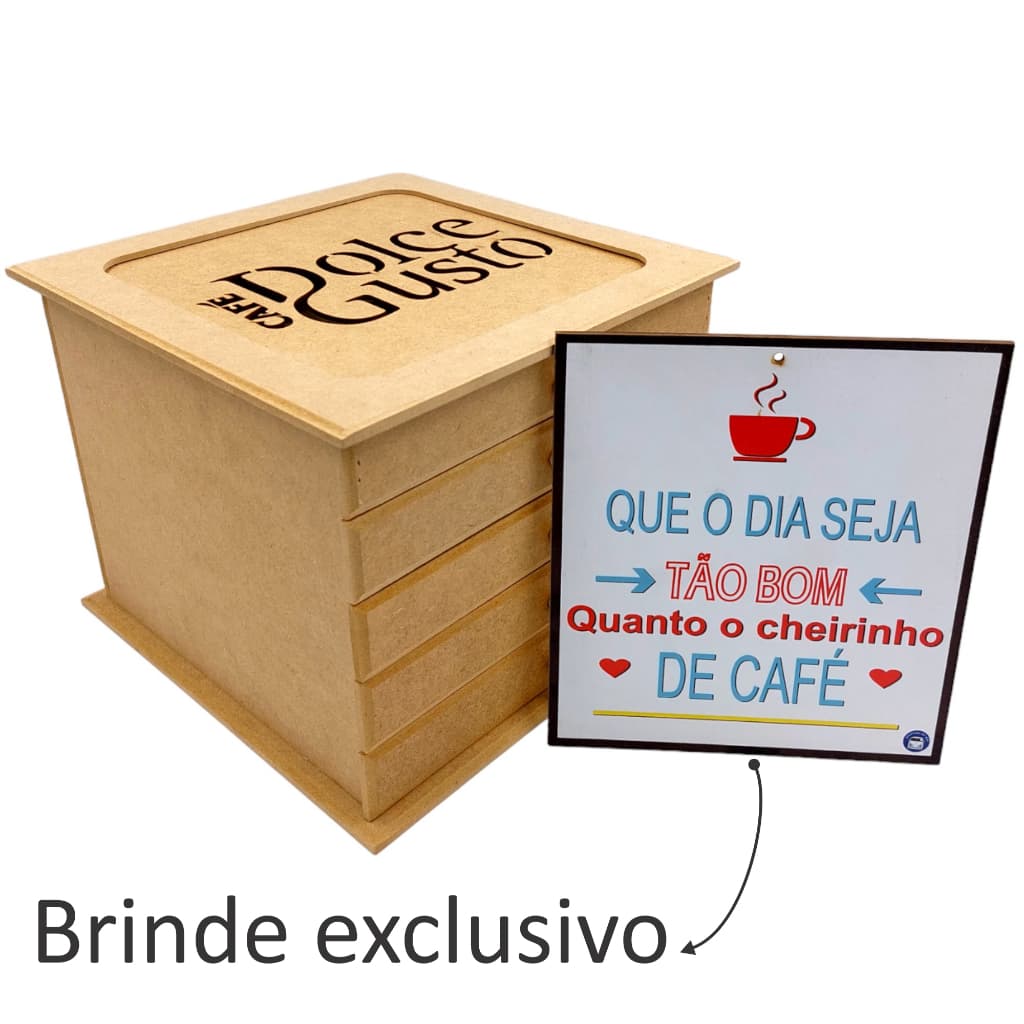 Cômoda Porta Cápsulas Café Dolce Gusto com 5 Gavetas - 80 capsulas - MDF + Brinde