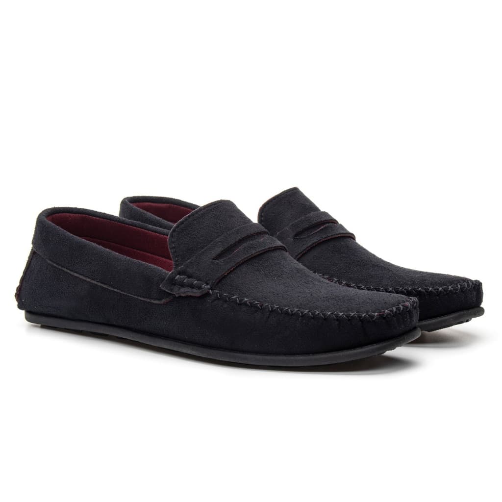 Mocassim Masculino Casual Feito A Mão com Sola de Borracha e Detalhe na Gravata