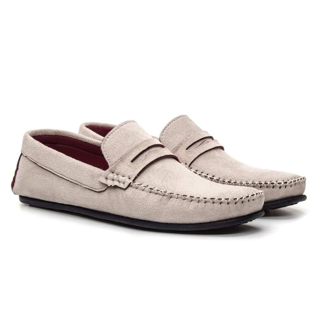 Mocassim Drive Masculino de Camurça Casual Coleção Nova