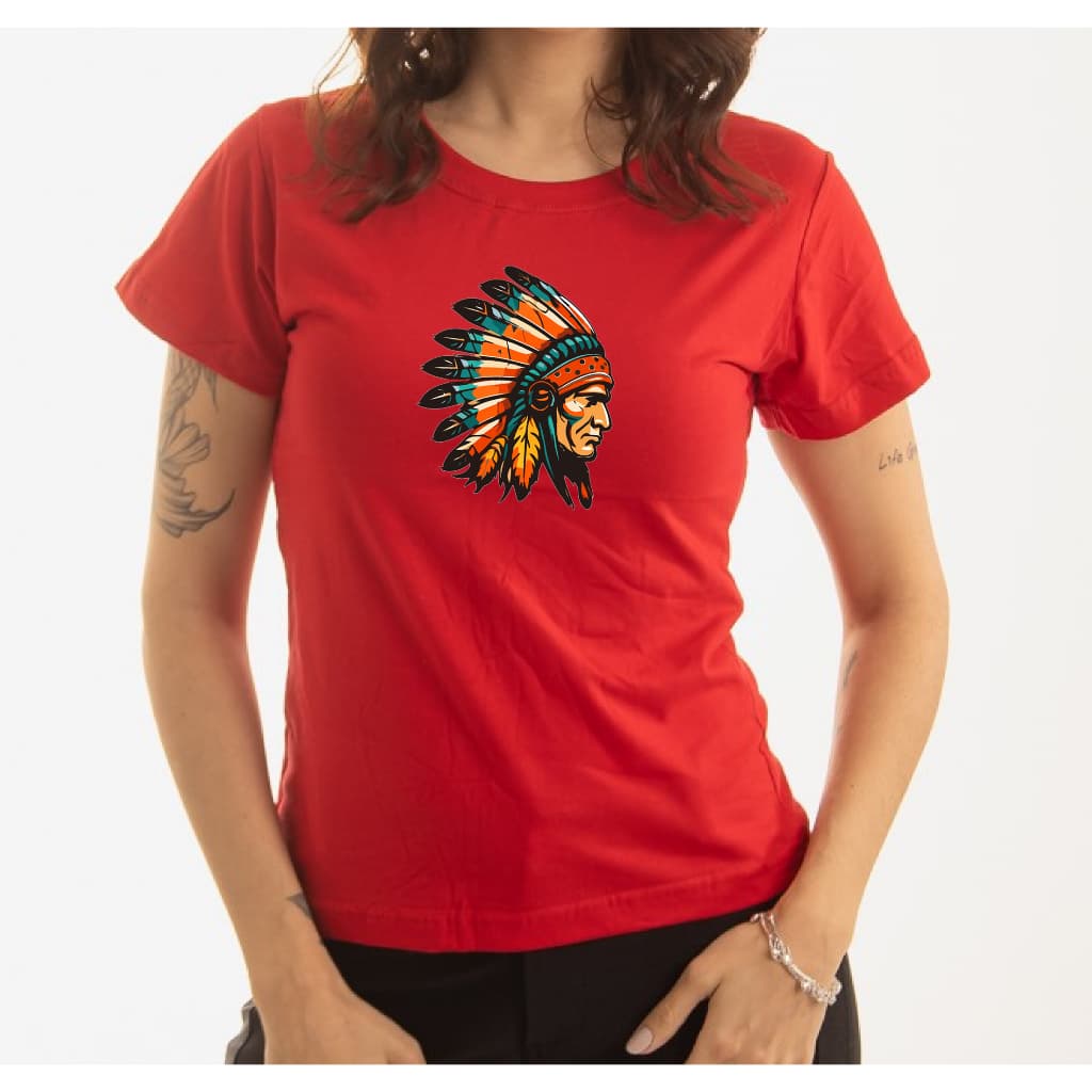 Camiseta Baby Look Lançamento Índio Tecido de Alta Qualidade 100% Algodão