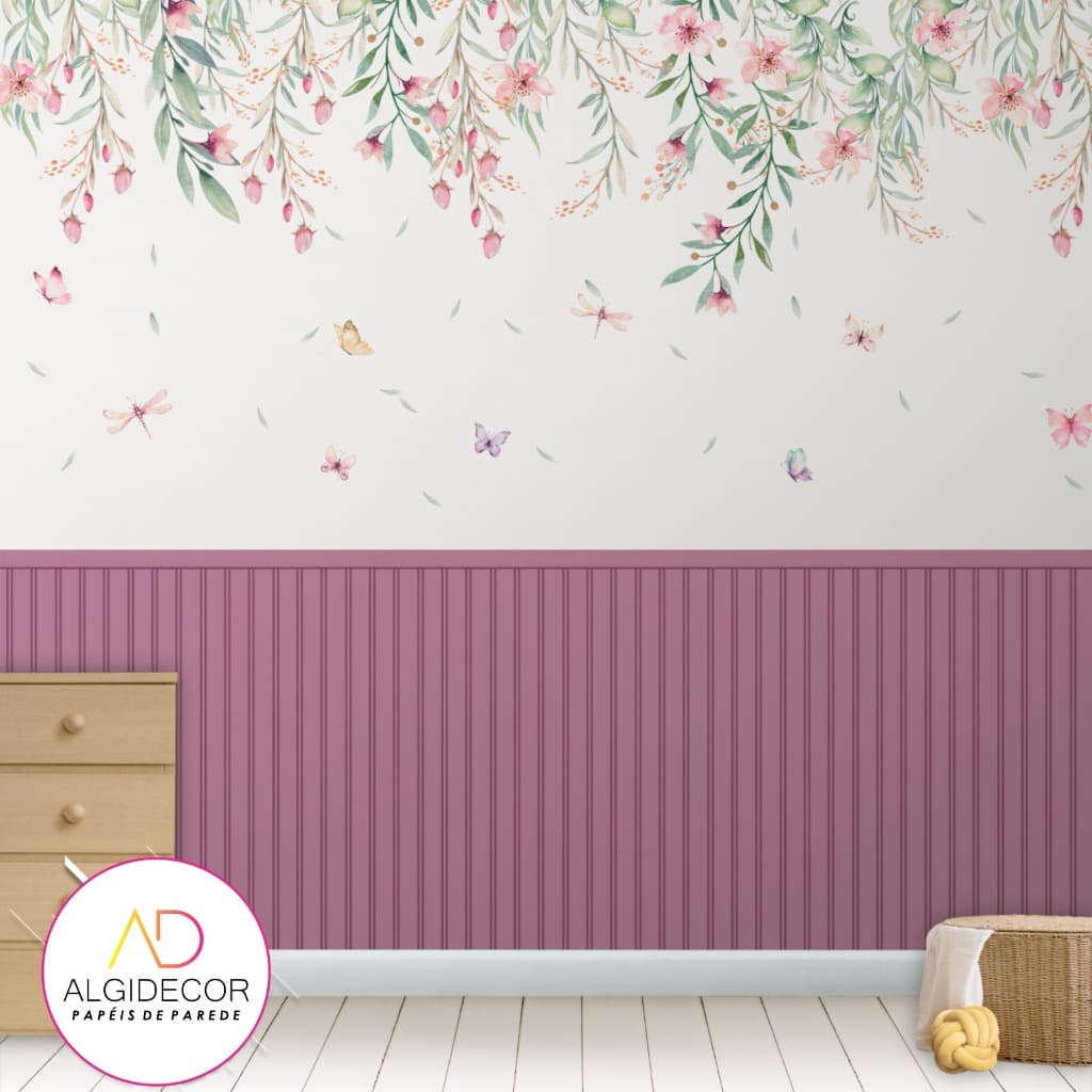Papel de parede Adesivo jardim suspenso ripado Algidecor *SOB MEDIDA* / VALOR DE ACORDO M2 / INFORMAR ALTURA X LARGURA