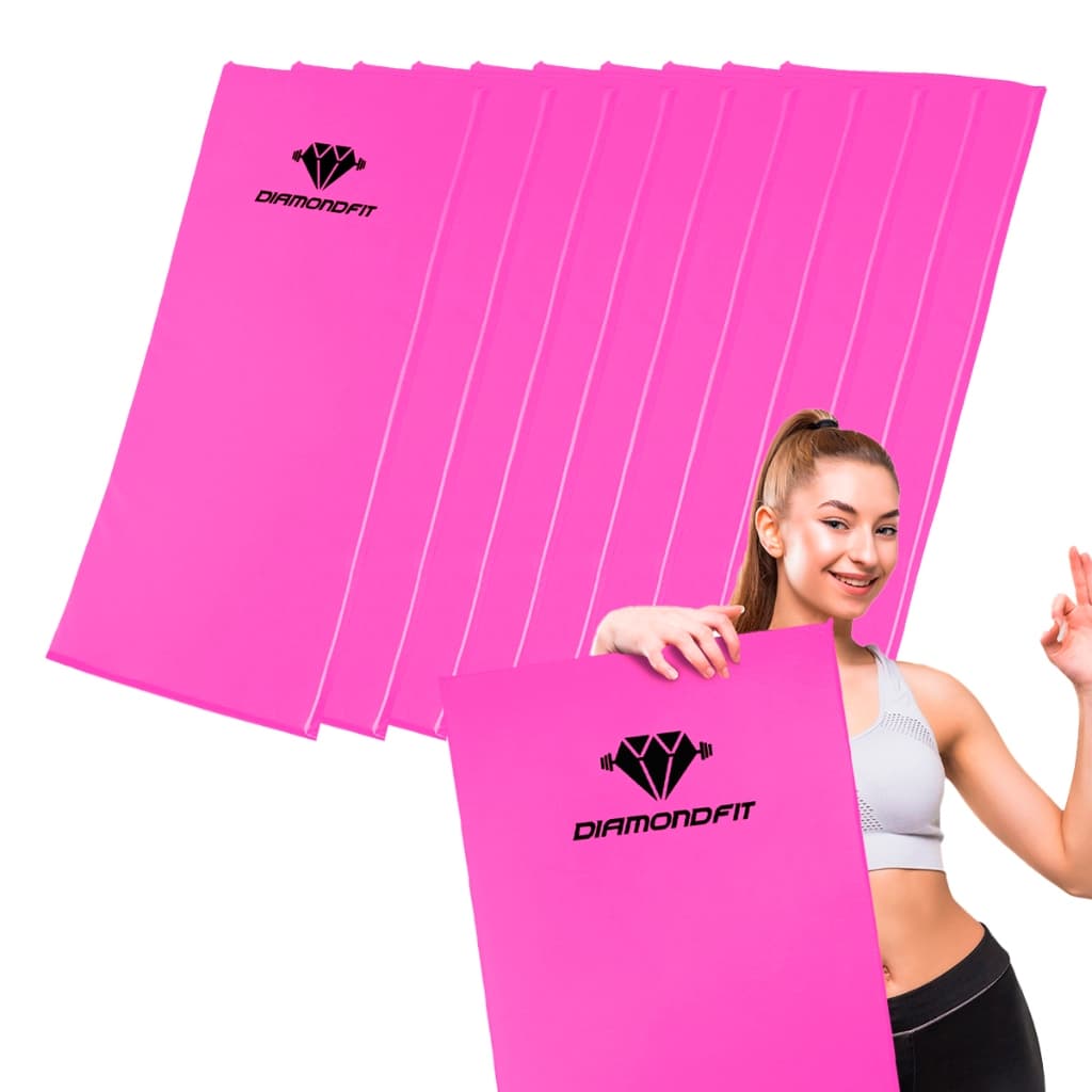Kit 10 Colchonetes Academia Exercício Ginástica Alta Pilates Espuma Musculação Yoga 90x45 D50 Rosa