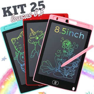 Kit 25 Lousas Magica Tablet Lcd 8.5 Polegadas Escrever Pintar e Desenhar