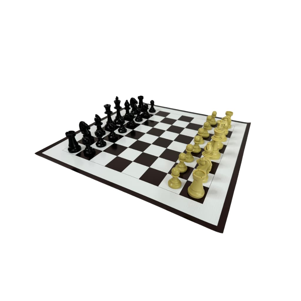 Kit 32 Peças grande de xadrez oficial com Tabuleiro Lona 45x45 cm Dobrável