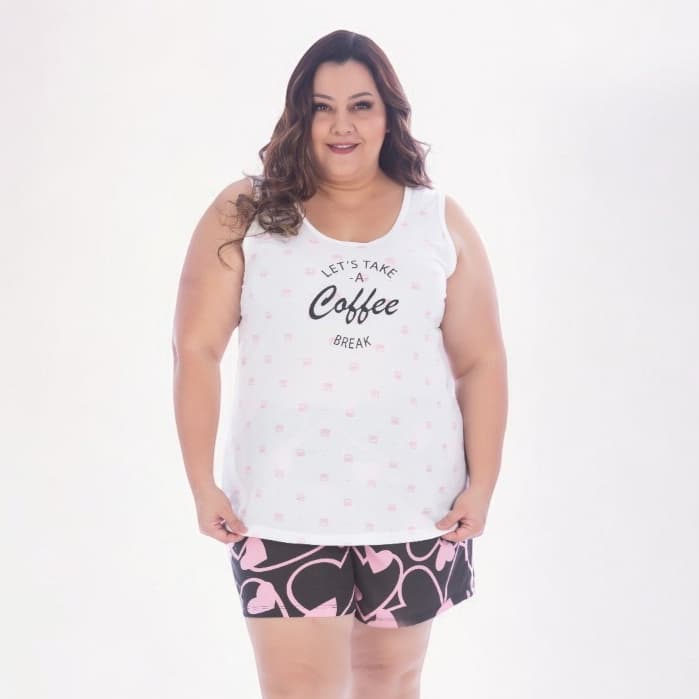 BABYDOLL PLUS SIZE REGATA SHORT FEMININO 48 A 54 BLUSA PLUS SIZE PIJAMA ROUPAS FEMININAS