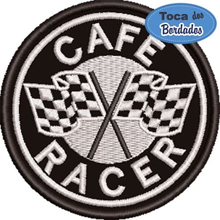 Patch Bordado Café Racer 8x8 cm Cód.1618