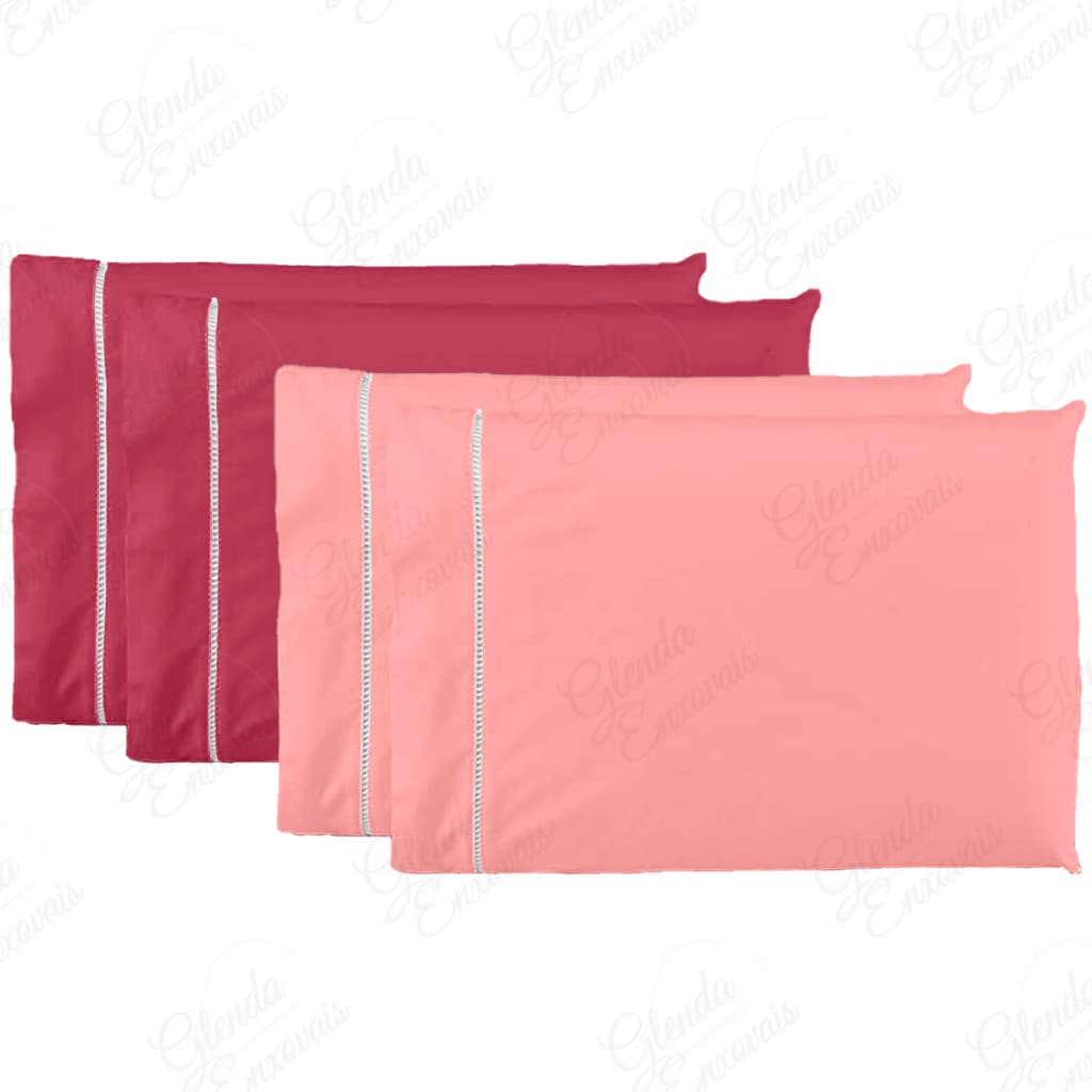 Kit com 4 Fronhas Avulsas (2 Pares) Ponto Palito.