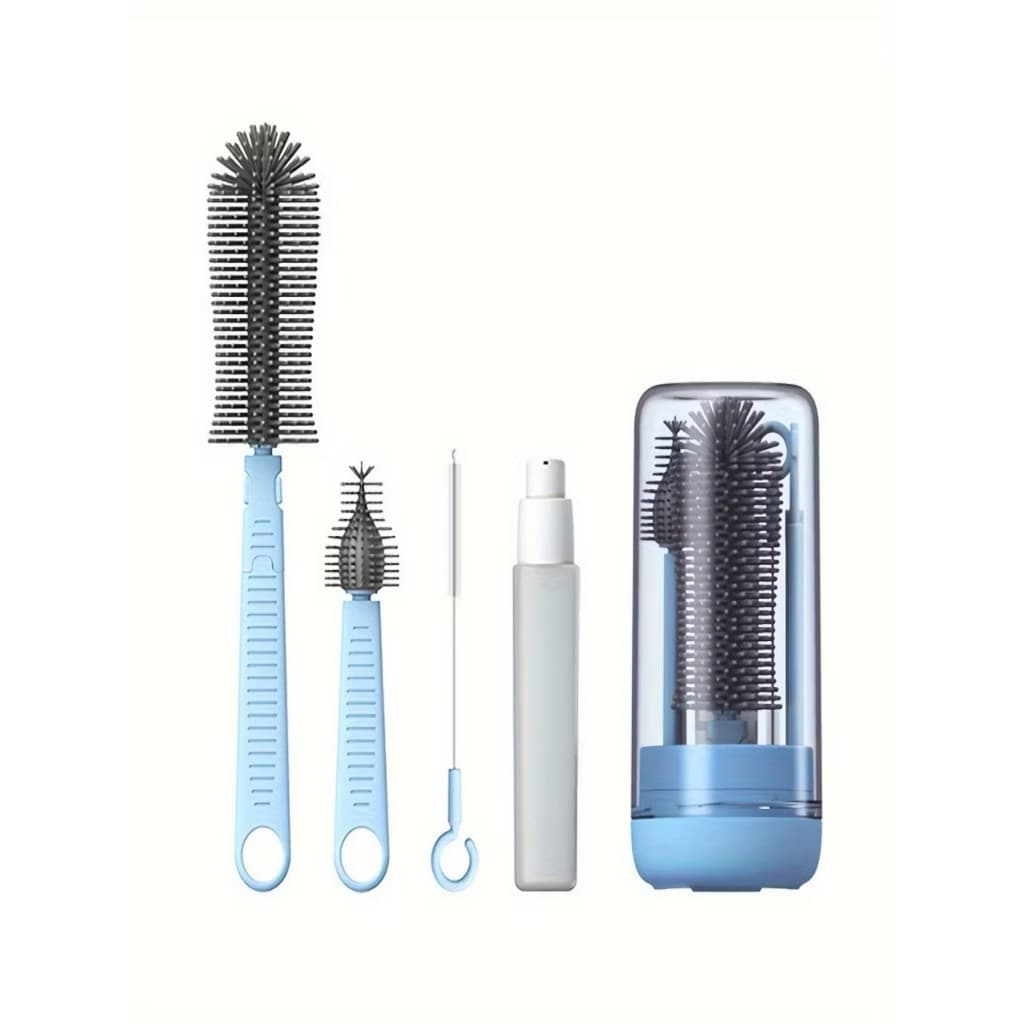 Escova Limpador de Garrafas Mamadeira de Viagem de Silicone E Suporte