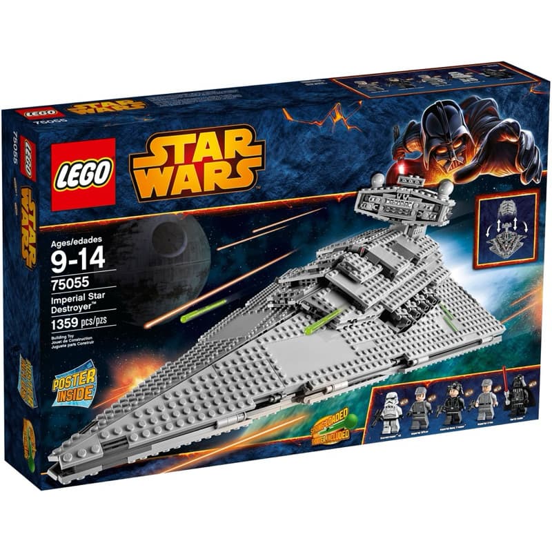 Lego Star Wars 75055 Imperial Star Destroyer (semi-novo 2014) 1359 pcs novas Lego original raridade