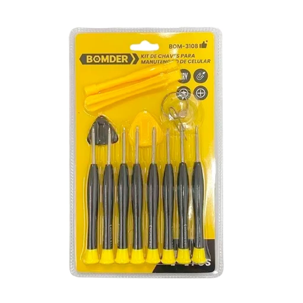 Kit Chaves Precisão 14 em 1 para Manutenção de Celular iPhone Android BOM-3108