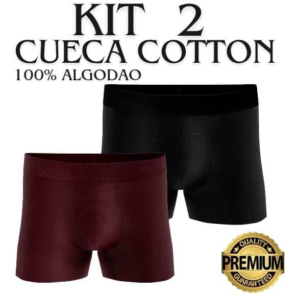 Cueca Boxer cotton Lisa - Kit com 2