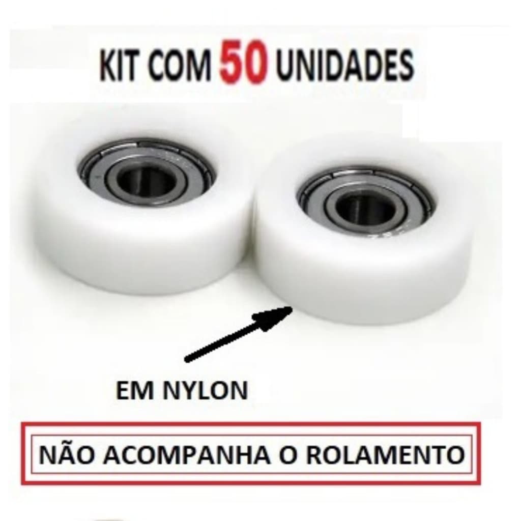 KIT COM 50 SUPORTES - CALÇO ROLAMENTO 608 29MM