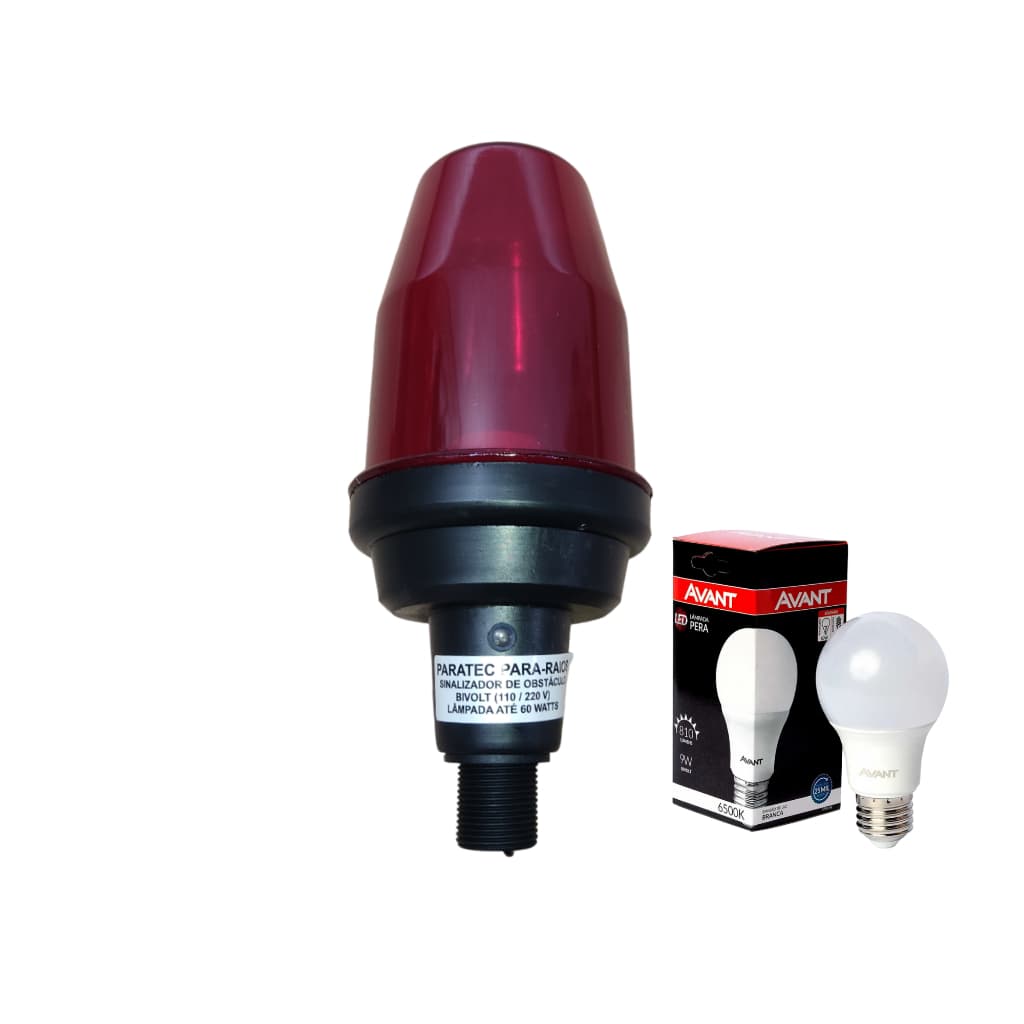 Lâmpada Sinalizadora De Obstáculos Com Fotocélula + Led