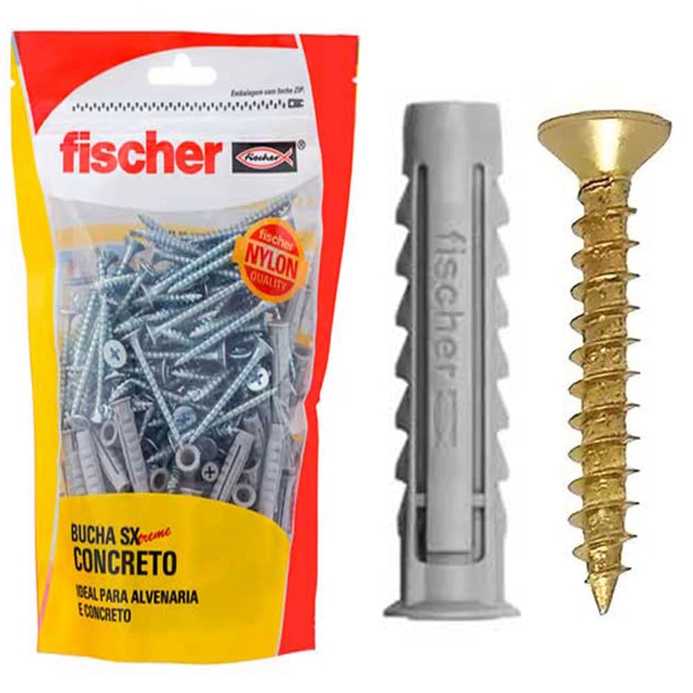 Kit Bucha De Nylon Sx 8mm Fischer C Aba E Parafuso 20 Peças