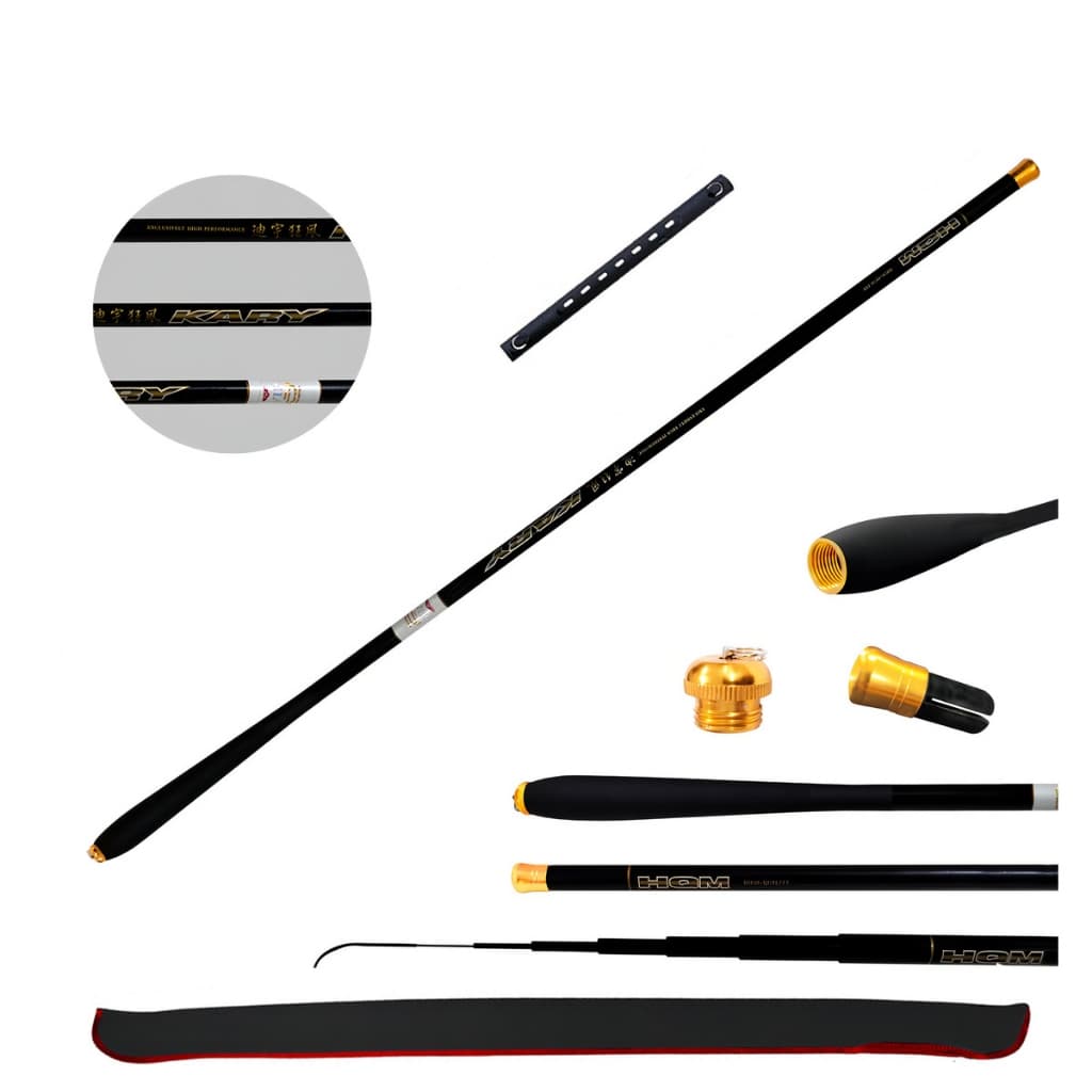 Vara De Pesca Telescópica Carbono Mão Fishing Cast Leve Enrolador Linha