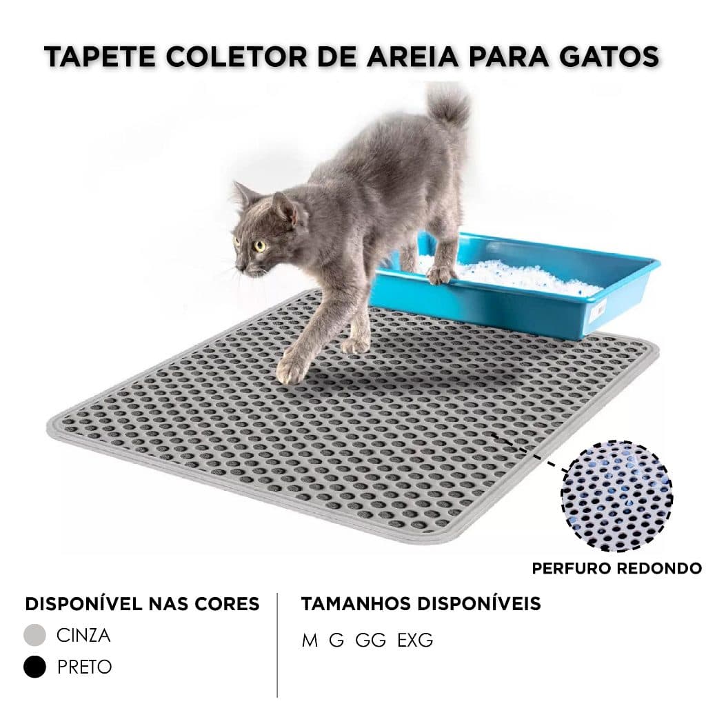 Tapete Higiênico Coletor De Areia Para Gato Pet Do M Ao EXG
