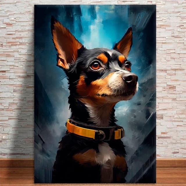 Quadro Decorativo Pinscher Cachorro Pet Animal de Estimação MDF 3mm 4k