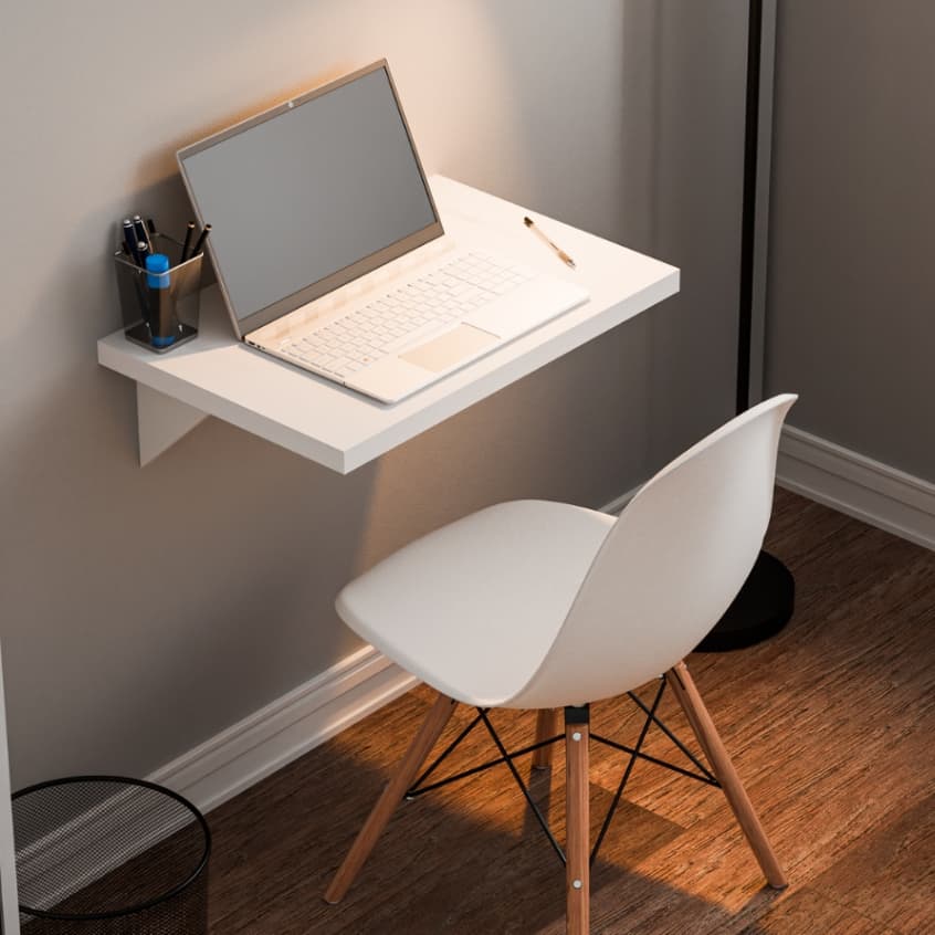 Bancada Suspensa 100% Mdf Para Estudos Notebook Café Home Office