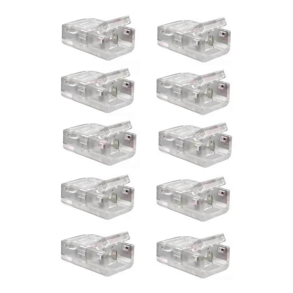 Kit 10 Conector Emenda Rapida Para Fita Led 3528 5050 2 Vias 10mm