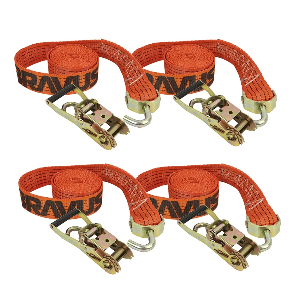 Kit 4x Cinta Catraca 3m 5 Ton Guincho Amarração Veículo Guincheiro Com Alça Carro Caminhão Carga