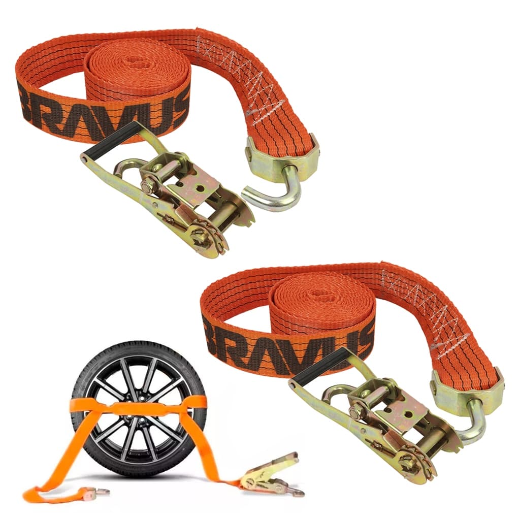 Cinta Catraca 3m 5 Ton Kit 2x Guincho Amarração Veículo Guincheiro Com Alça Carro Caminhão Carga