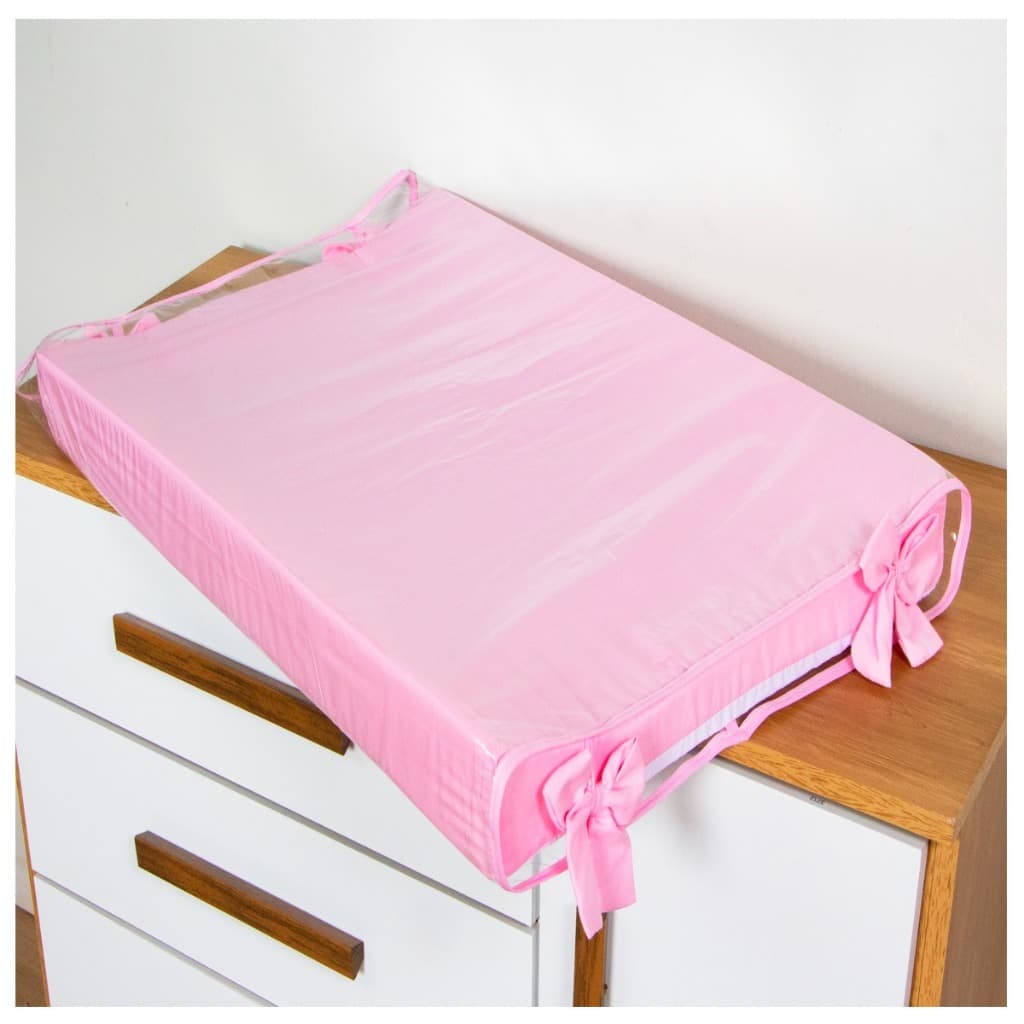 Trocador Cômoda Anatômico Bebê Rosa Impermeável Capa Plástica