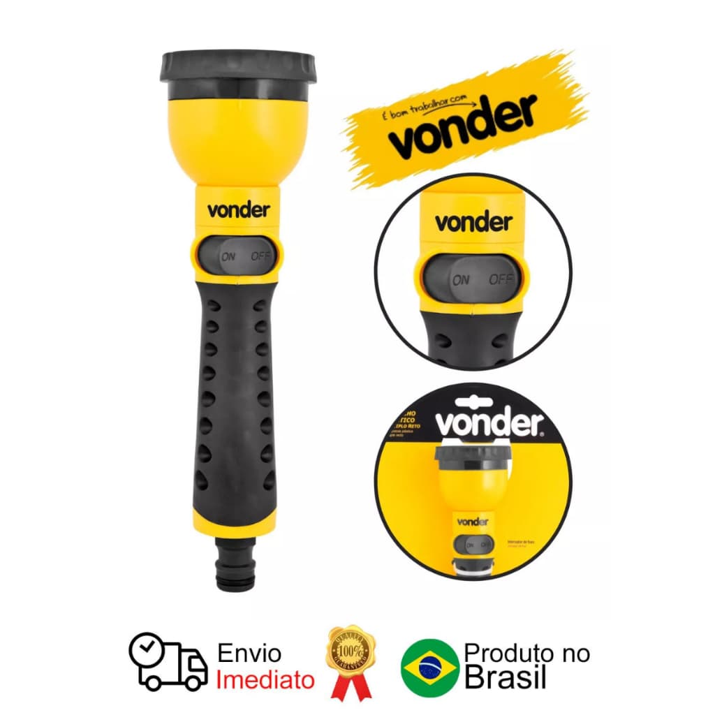 Esguicho Reto Vonder 7 Funções Engate 1/2 Plástico Para Mangueira de Jardim ER227
