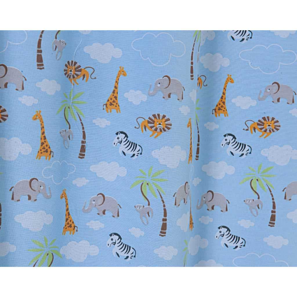 Colchão para Berço desmontavél Chiqueirinho Estampado Safari Azul bebe 100% Algodao 1m x 70cm x 4cm