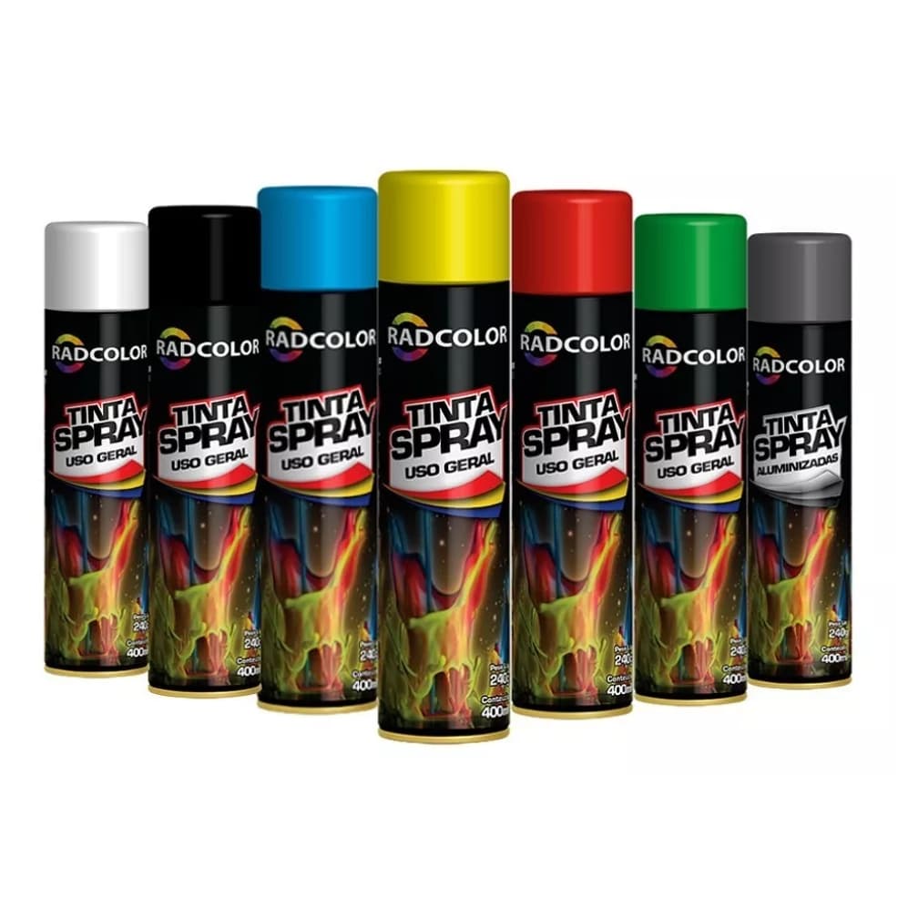 Tinta Spray Todas As Cores 400ml Uso Geral E Automotivo luminosas e fluorecentes VERNIZ  REMOVEDOR DE TINTA