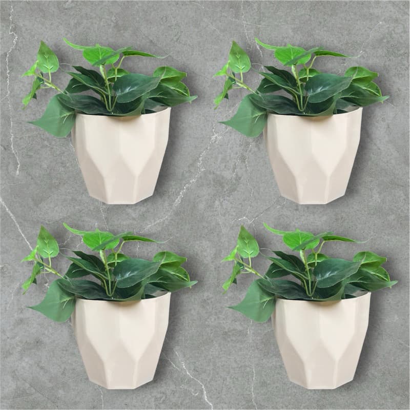 Kit 4 Vasos Cachepot para Plantas Cactus Suculentas Facetado N3