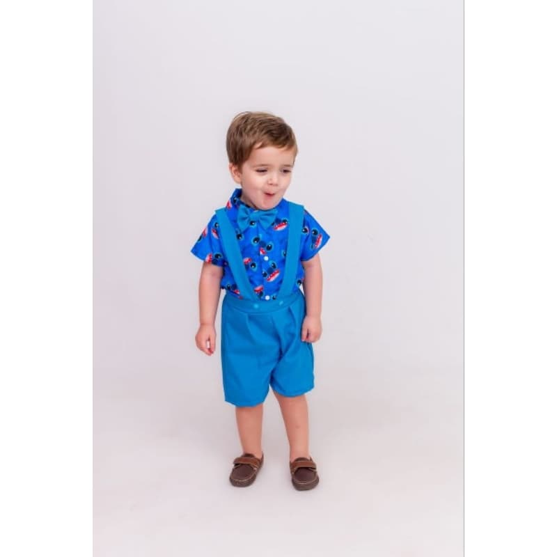 Conjunto social Stitch/ batizado/ casamento/conjunto com gravata/ conjunto com suspensório/